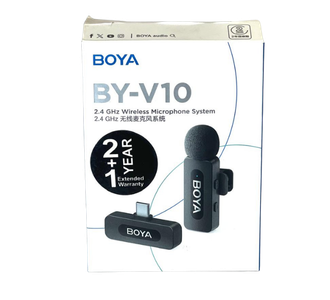 BOYA BY-V10 2.4GHz Wireless Microphone – USB-C Mini Mic with Noise Cancellation for Android, YouTube & Vlogging