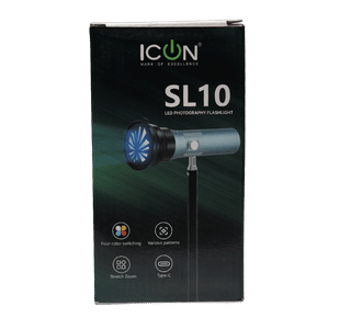 ICON SL10 LED Photography Flashlight – 10W RGB Background & Creative Light
